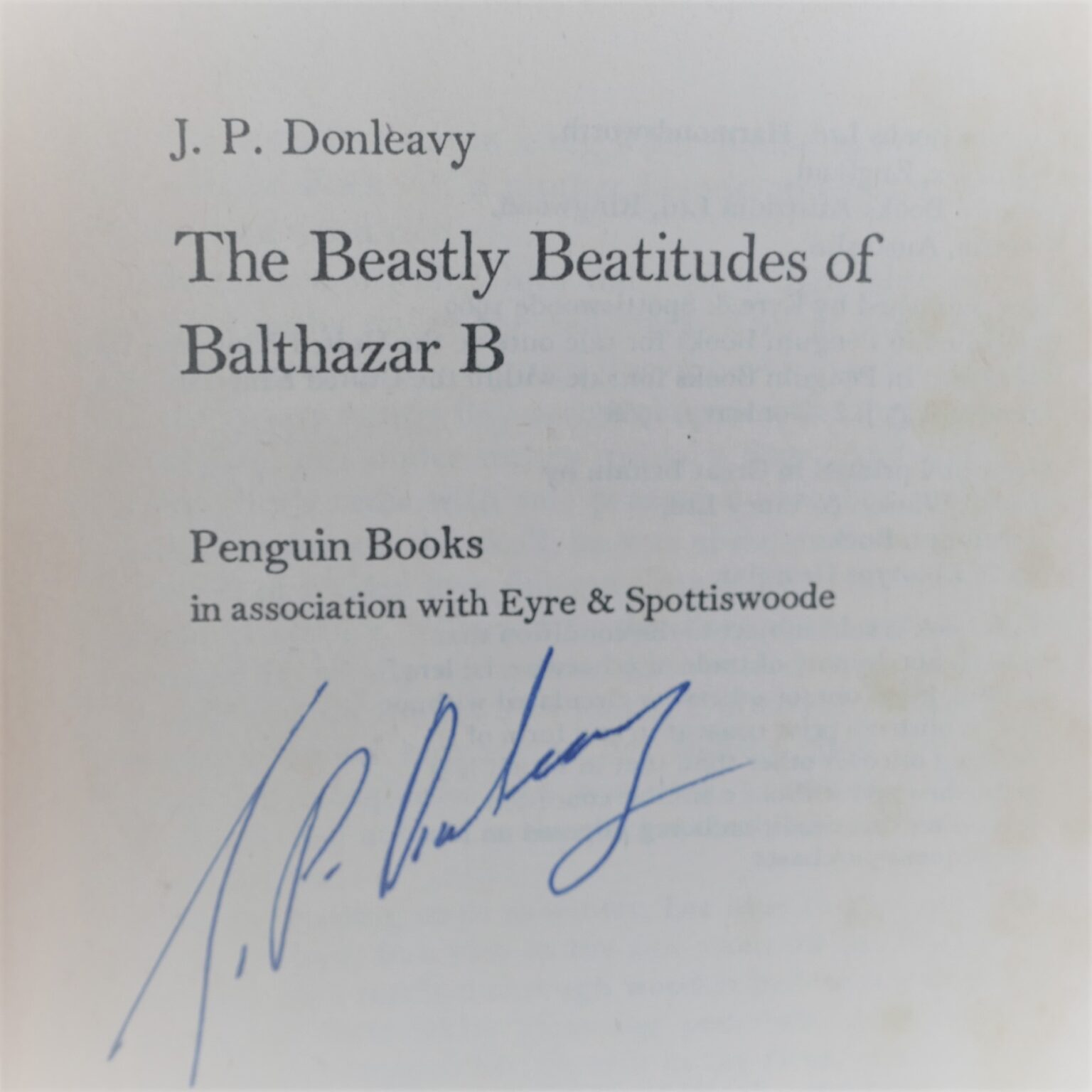 The Beastly Beatitudes Of Balthazar B. Signed By The Author (1970 ...