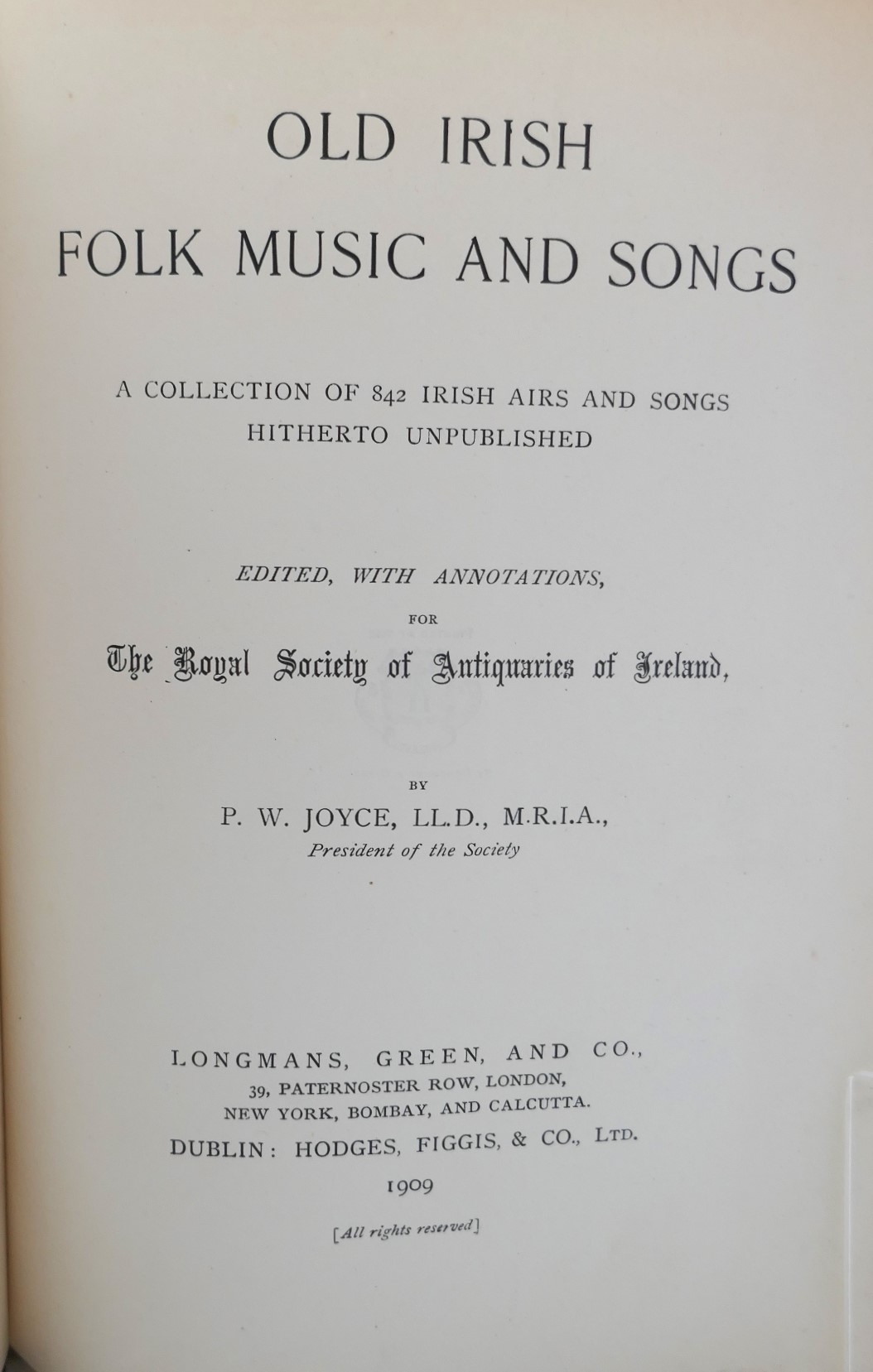 Old Irish Folk Music and Songs (1909) - Ulysses Rare Books