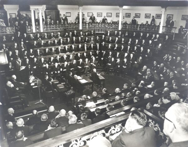 Press Photograph of President Kennedy Addressing Dáil Éireann (1963)